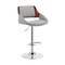 Armen Living Colby Adjustable Gray Faux Leather and Chrome Finish Bar Stool LCCYBAWAGR - alternate 1